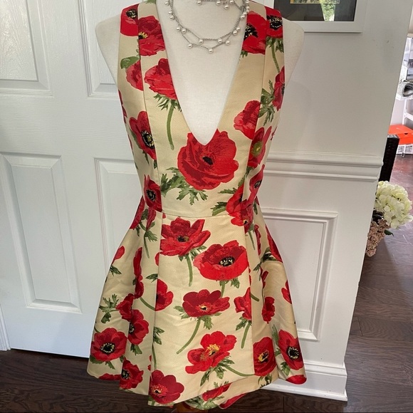 NWOT Alice + Olivia Tanner Poppy Flower Dress, 6 - Picture 3 of 12